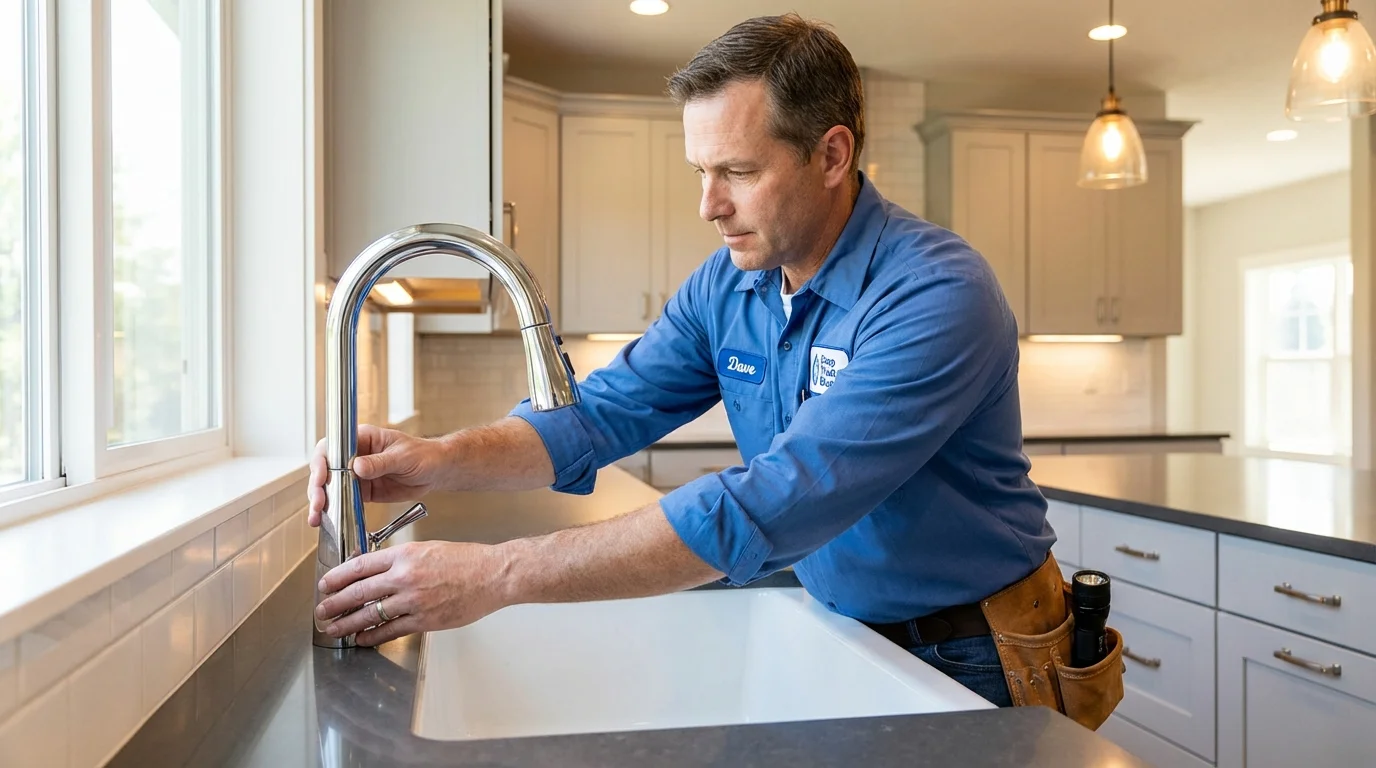 Kitchen faucet installation by Johns Plumbing LLC in Mount Ida