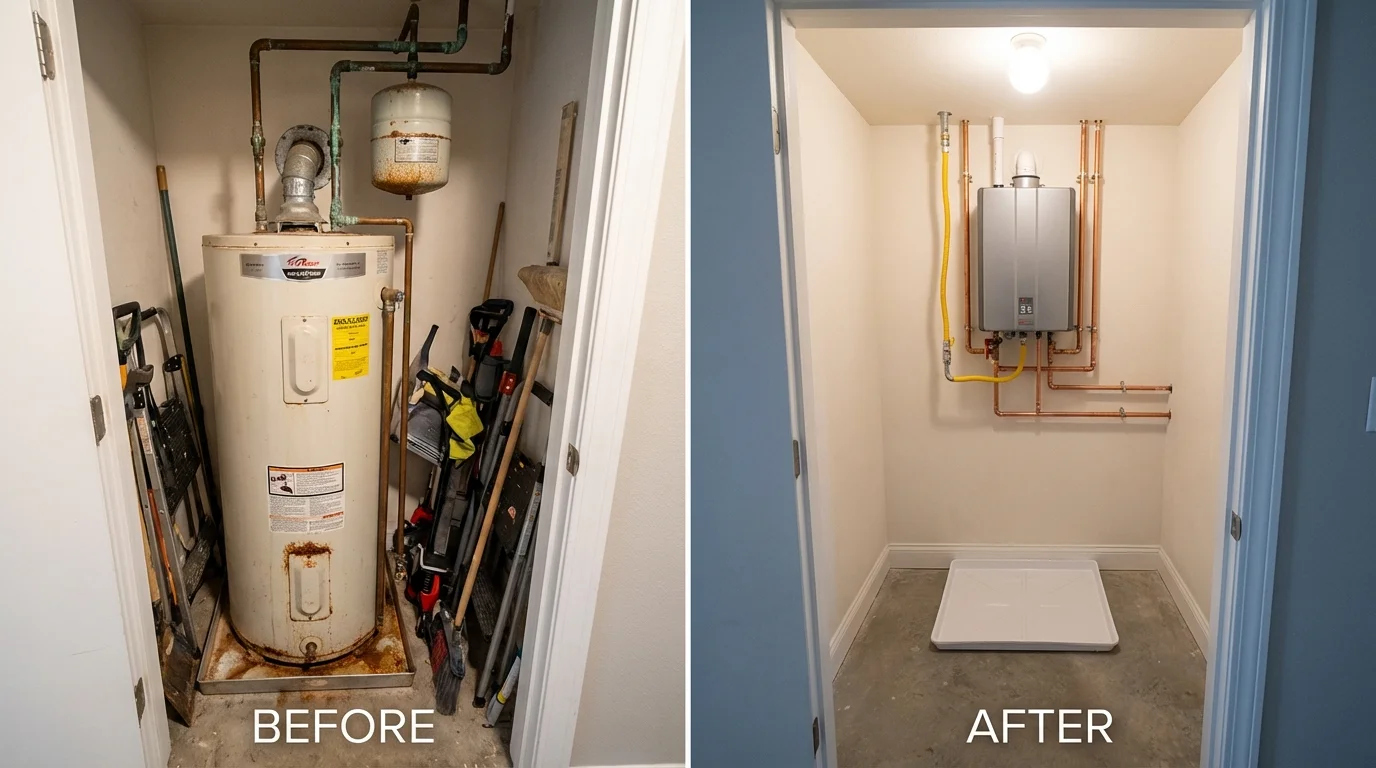 Tank water heater versus wall-mounted tankless unit comparison for Mount Ida, AR homeowners